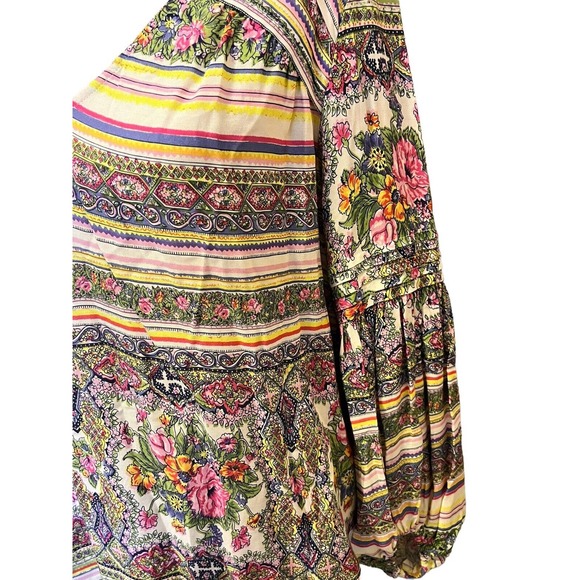 Anthropologie Maeve •S• Floral Print Ceresco Peasant Top Blouse BOHO Shirt Puff - Picture 5 of 12